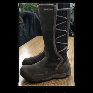 Salomon Emmy Waterproof Insulated Brown Suede Boots Winter Snow